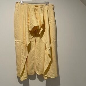 NWT The Drop idesign8 Women's‎ Skirt Ruffle Front Elastic Waist Yellow XL